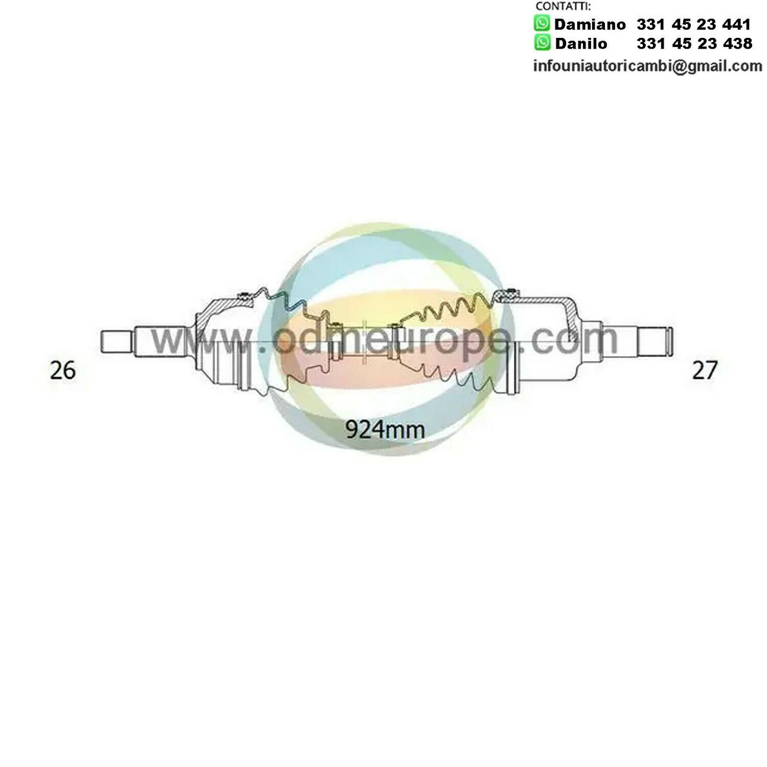 SEMIASSE/ALBERO MOTORE CAMBIO MANUALE / AUTOMATICO ANTERIORE SINISTRO Honda	Prelude [AB] / Accord [CA] / Accord [Aerodeck] [CA] da 1987 a 1990