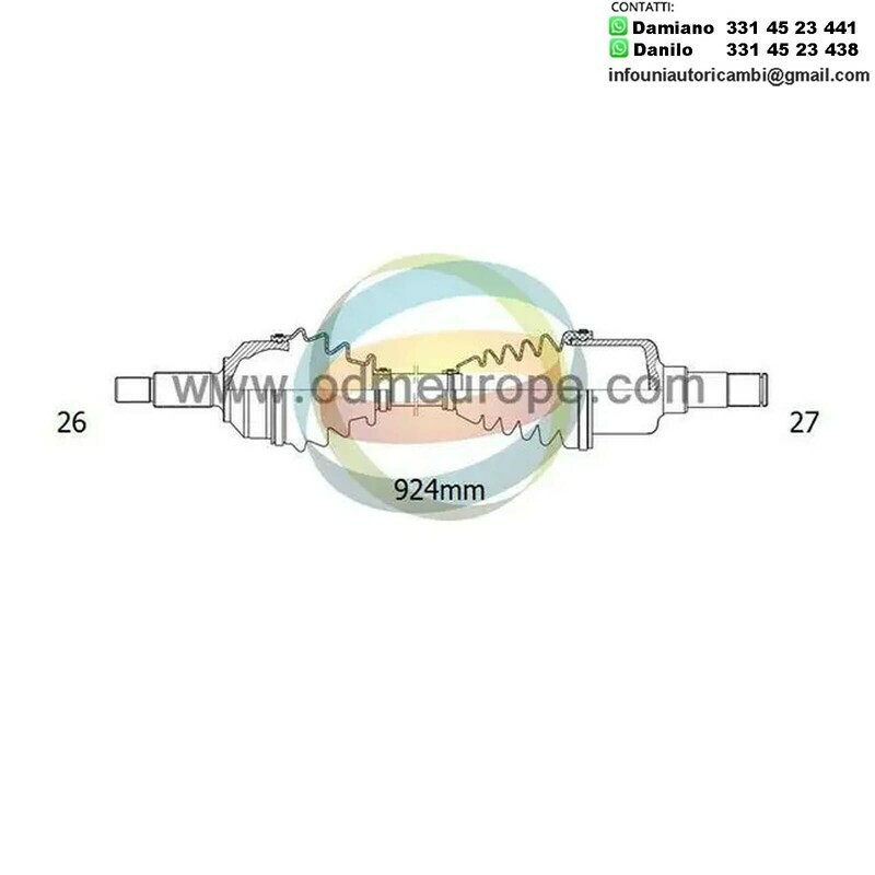 SEMIASSE/ALBERO MOTORE CAMBIO MANUALE / AUTOMATICO ANTERIORE SINISTRO Honda	Prelude [AB] / Accord [CA] / Accord [Aerodeck] [CA] da 1987 a 1990