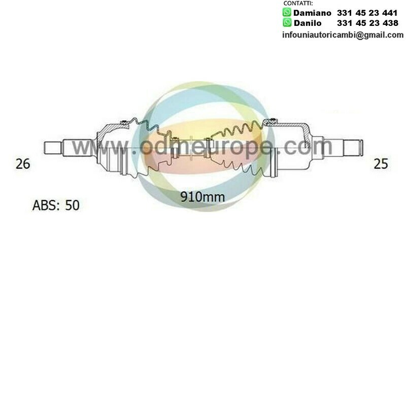 SEMIASSE/ALBERO MOTORE CAMBIO MANUALE / AUTOMATICO ANTERIORE SINISTRO Honda	Civic [Aerodeck] [MB] / Civic [EG] / Civic [MA, MB] / Civic [Coupe] [EJ] / Civic [EH] da 1991 a 1996