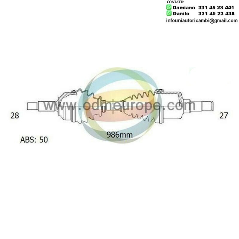SEMIASSE/ALBERO MOTORE CAMBIO AUTOMATICO ANTERIORE SINISTRO Honda Accord [CE] / Accord [Coupe] [CC] / Accord [CC] / Accord [Aerodeck] [CB] da 1991 a 1994
