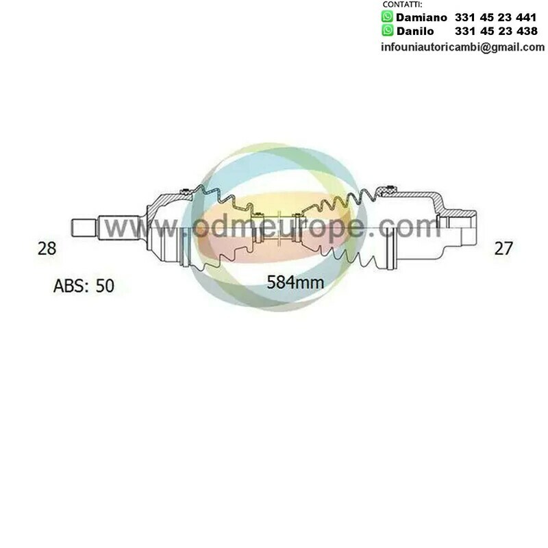 SEMIASSE/ALBERO MOTORE CAMBIO MANUALE / AUTOMATICO ANTERIORE SINISTRO Honda	Prelude [BB] da 1992 a 1997