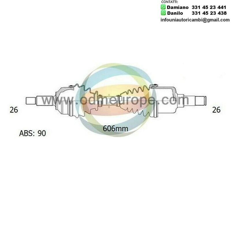 SEMIASSE/ALBERO MOTORE CAMBIO MANUALE / AUTOMATICO ANTERIORE SINISTRO Ford Probe da 1988 a 1994 / Mazda 626 da 1987 a 1992