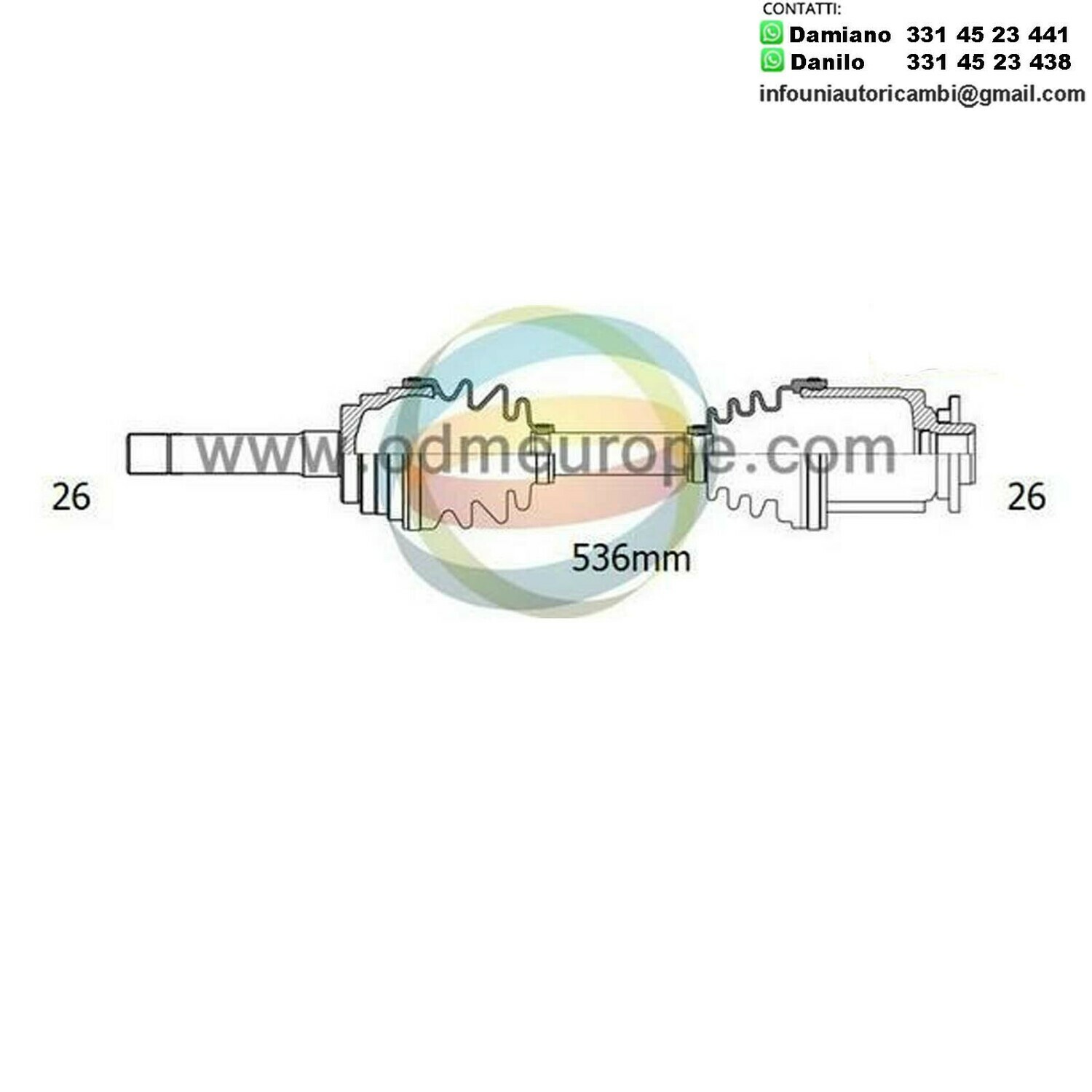 SEMIASSE/ALBERO MOTORE CAMBIO MANUALE / AUTOMATICO ANTERIORE SINISTRO Ford Ranger / Mazda B2500 / B2600 da 1999 a 2007