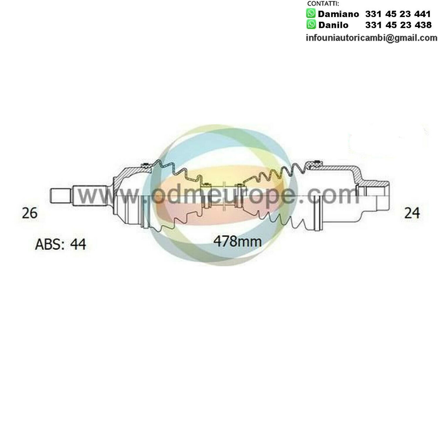 SEMIASSE/ALBERO MOTORE CAMBIO MANUALE / AUTOMATICO ANTERIORE SINISTRO Mazda	MPV I da 1988 a 2000