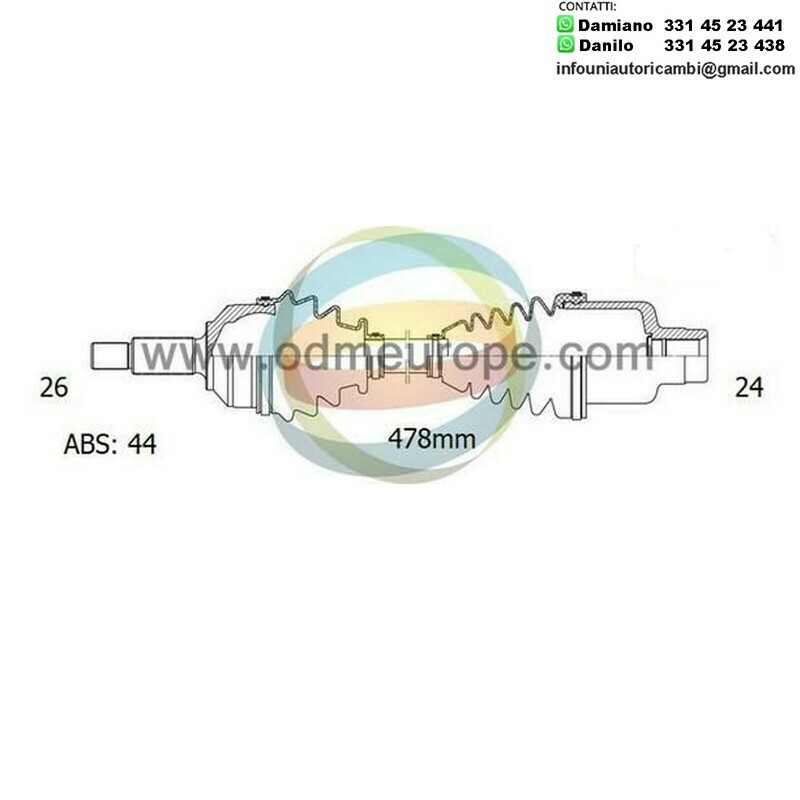 SEMIASSE/ALBERO MOTORE CAMBIO MANUALE / AUTOMATICO ANTERIORE SINISTRO Mazda	MPV I da 1988 a 2000