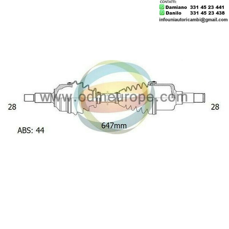 SEMIASSE/ALBERO MOTORE CAMBIO AUTOMATICO ANTERIORE SINISTRO Mazda 6 I da 2002 a 2008