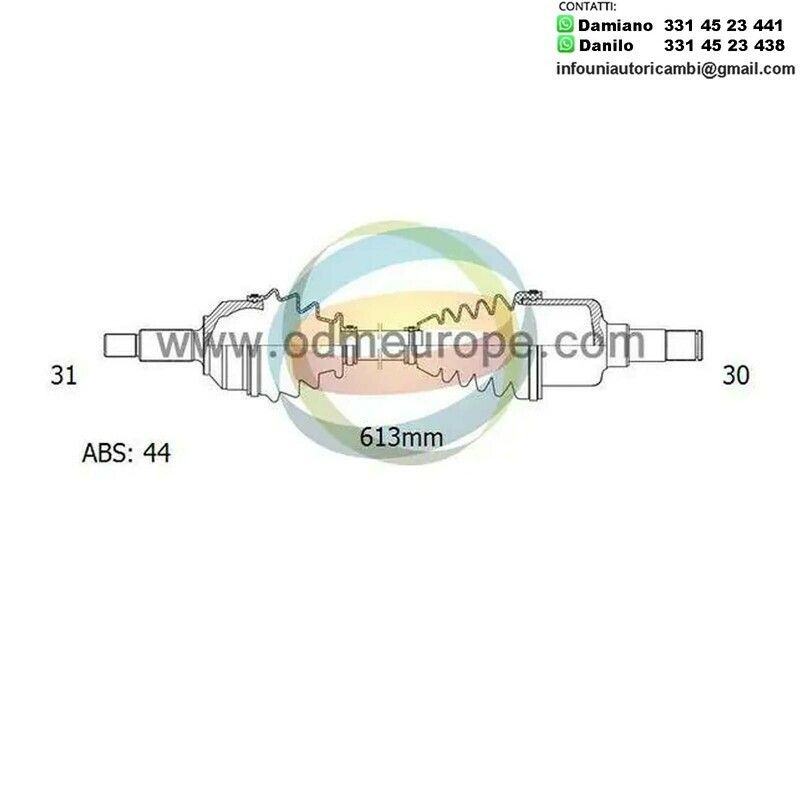 SEMIASSE/ALBERO MOTORE CAMBIO MANUALE ANTERIORE SINISTRO Mazda	6 I da 2002 a 2008