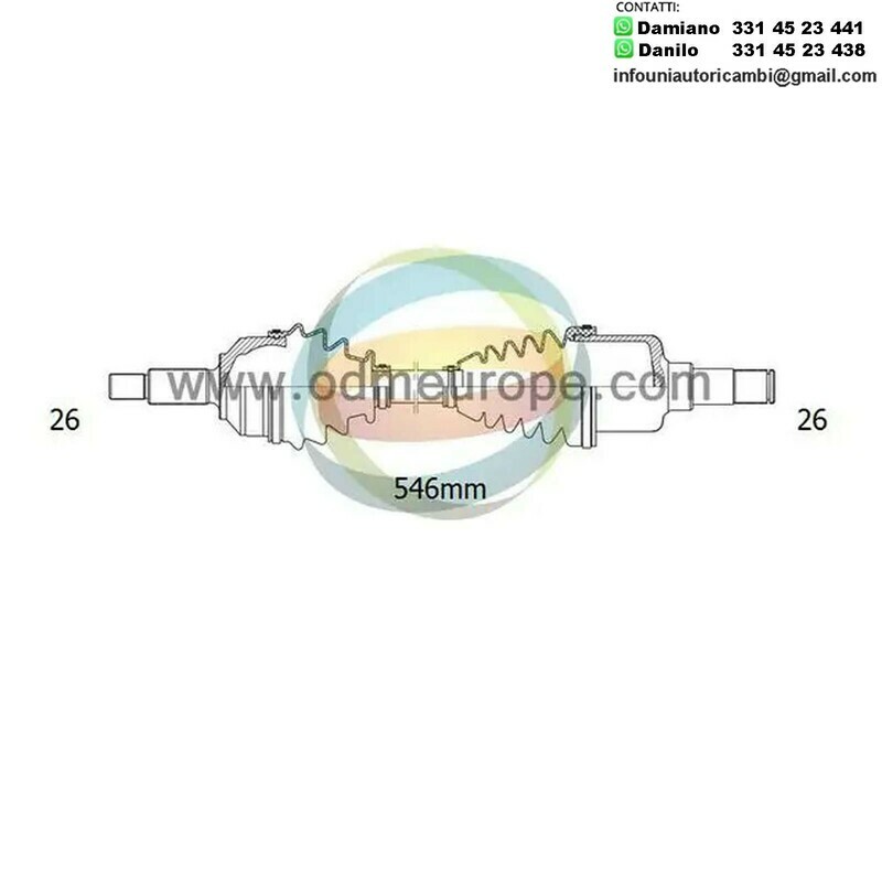 SEMIASSE/ALBERO MOTORE CAMBIO MANUALE / AUTOMATICO ANTERIORE DESTRO Mazda 626 da 1982 a 1988