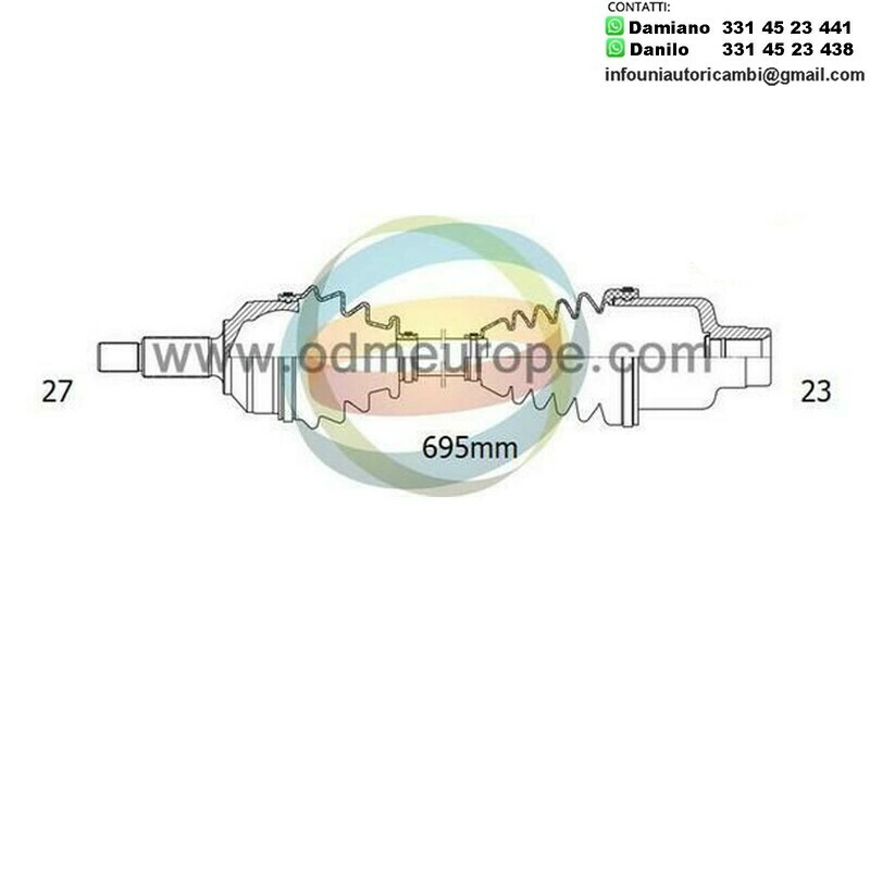 SEMIASSE/ALBERO MOTORE CAMBIO MANUALE/AUTOMATICO ANTERIORE DESTRO Subaru Justy da 1987 a 1996