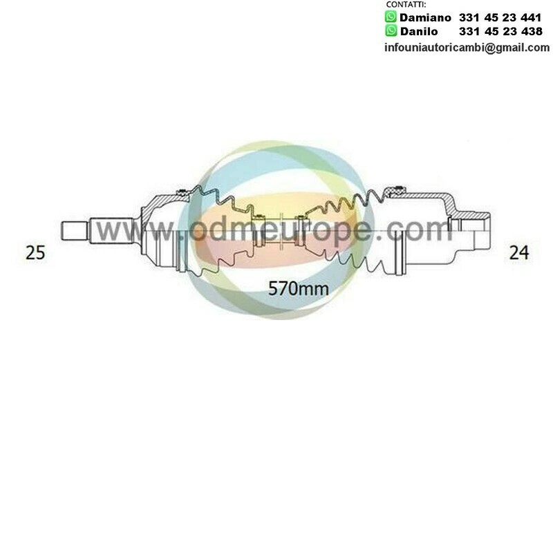 SEMIASSE/ALBERO MOTORE CAMBIO MANUALE ANTERIORE SINISTRO Mitsubishi Eclipse da 1991 a 1996