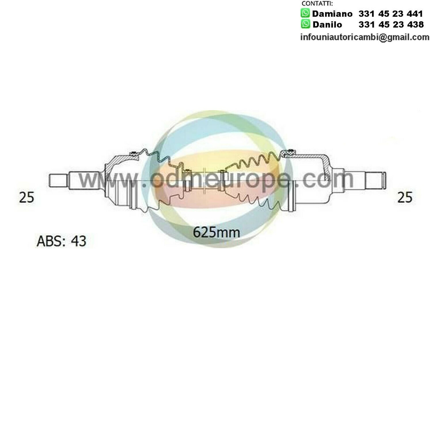 SEMIASSE/ALBERO MOTORE CAMBIO MANUALE / AUTOMATICO ANTERIORE SINISTRO Chrysler	Sebring da 1995 a 2007 / Mitsubishi Eclipse da 1995 a 1999