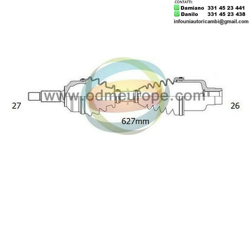 SEMIASSE/ALBERO MOTORE CAMBIO MANUALE / AUTOMATICO ANTERIORE SINISTRO Mitsubishi 3000GT da 1990 a 2000