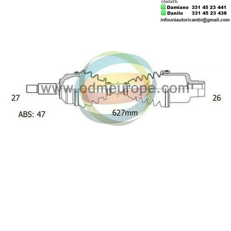 SEMIASSE/ALBERO MOTORE CAMBIO MANUALE / AUTOMATICO ANTERIORE SINISTRO Mitsubishi 3000GT da 1990 a 2000