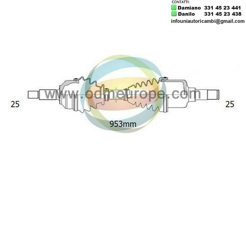 SEMIASSE/ALBERO MOTORE CAMBIO MANUALE / AUTOMATICO ANTERIORE SINISTRO Mitsubishi Eclipse da 1991 a 1996 / Galant da 1987 a 1993 / Space Runner	/ RVR da 1996 a 2000