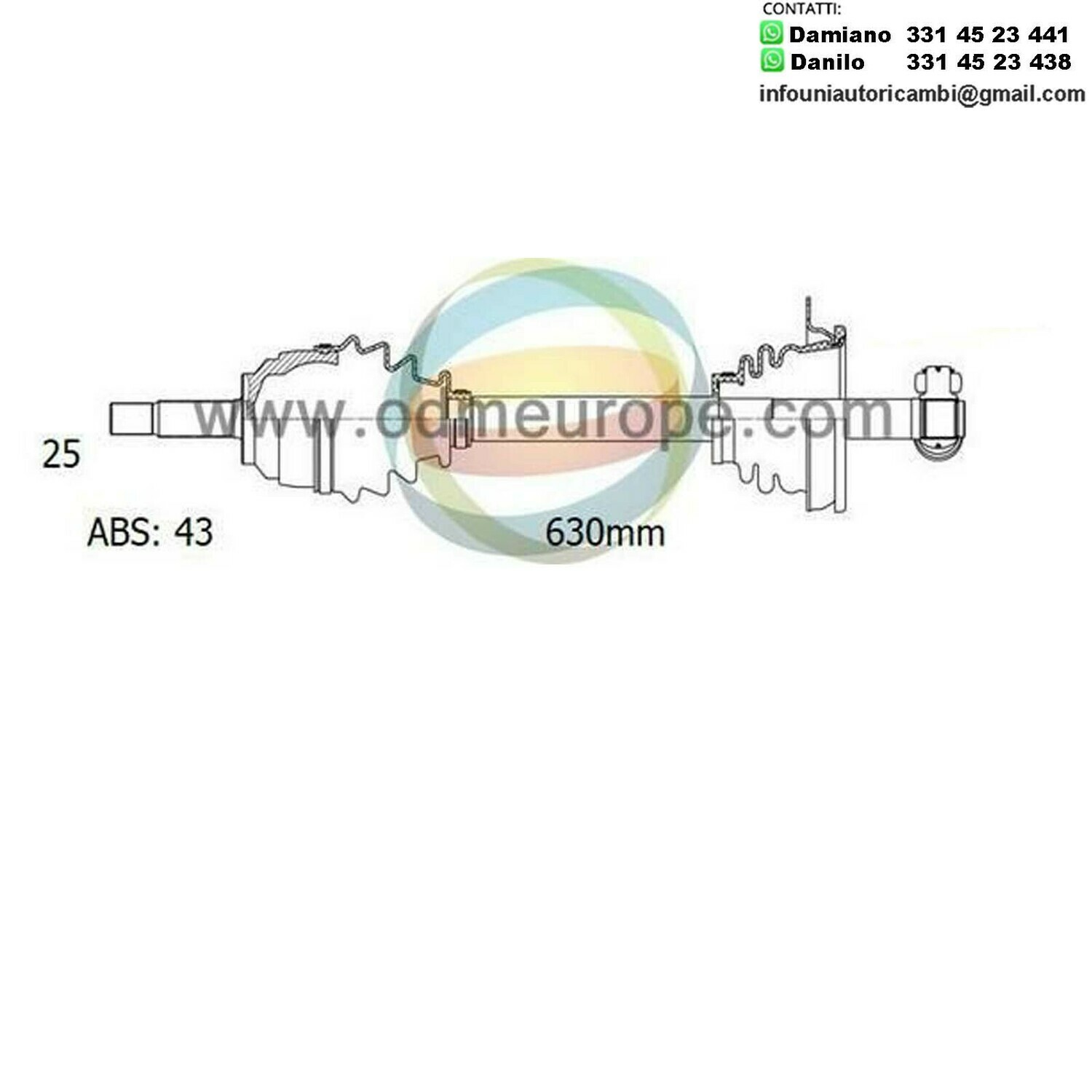 SEMIASSE/ALBERO MOTORE CAMBIO MANUALE ANTERIORE SINISTRO Mitsubishi Space Star da 1998 a 2005 / Volvo	V40 I da 1995 a 2000