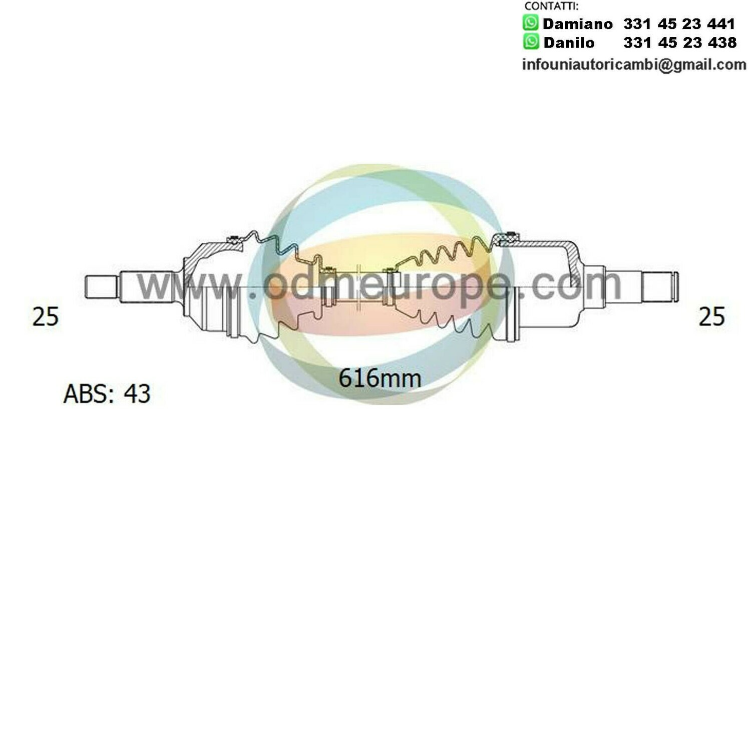 SEMIASSE/ALBERO MOTORE CAMBIO MANUALE / AUTOMATICO ANTERIORE SINISTRO Mitsubishi Lancer da 2003 a 2014