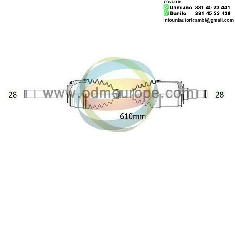 SEMIASSE/ALBERO MOTORE CAMBIO MANUALE / AUTOMATICO ANTERIORE SINISTRO Mitsubishi Challenger da 1998 a 2000 / Montero da 1994 a 2000 / Montero [Sport] da 1996 a 2009 / Pajero [Sport] da 1994 a 2009