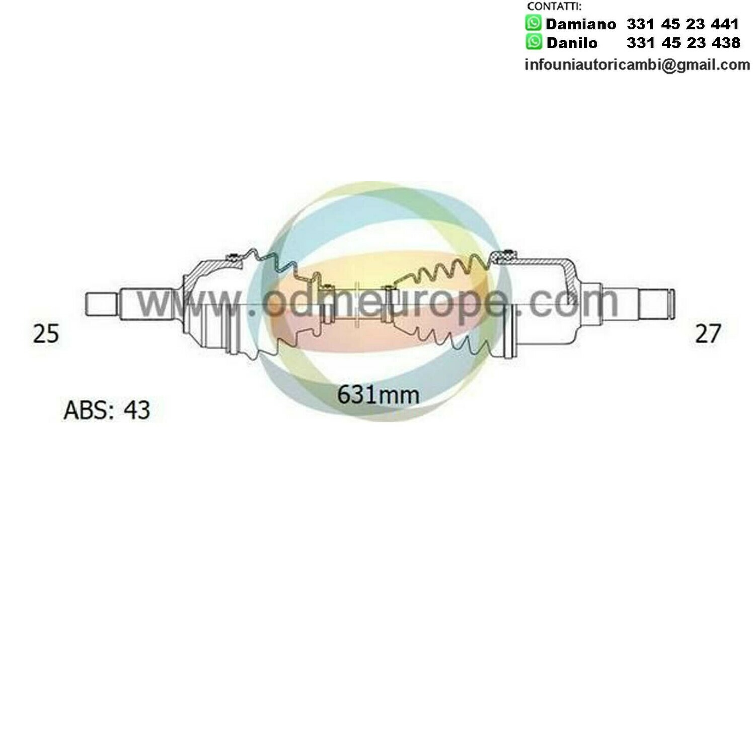 SEMIASSE/ALBERO MOTORE CAMBIO AUTOMATICO ANTERIORE SINISTRO Mitsubishi Outlander I da 2004 a 2007