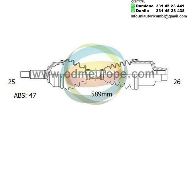 SEMIASSE/ALBERO MOTORE CAMBIO MANUALE / AUTOMATICO ANTERIORE SINISTRO Hyundai Sonata da 1990 a 1994