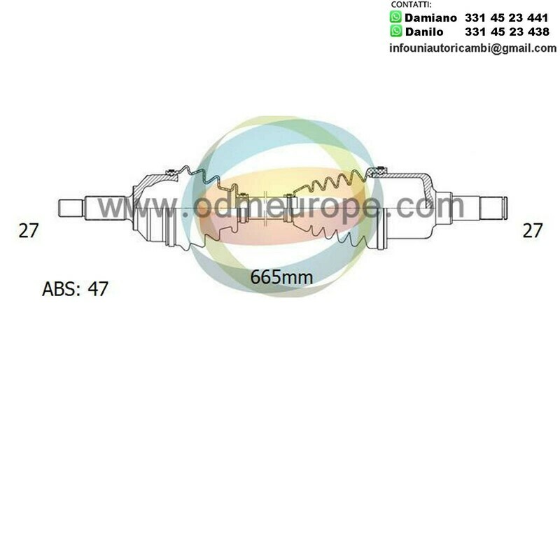 SEMIASSE/ALBERO MOTORE CAMBIO MANUALE / AUTOMATICO ANTERIORE SINISTRO Hyundai Sonata da 1998 a 2005 / Trajet da 2000 a 2009