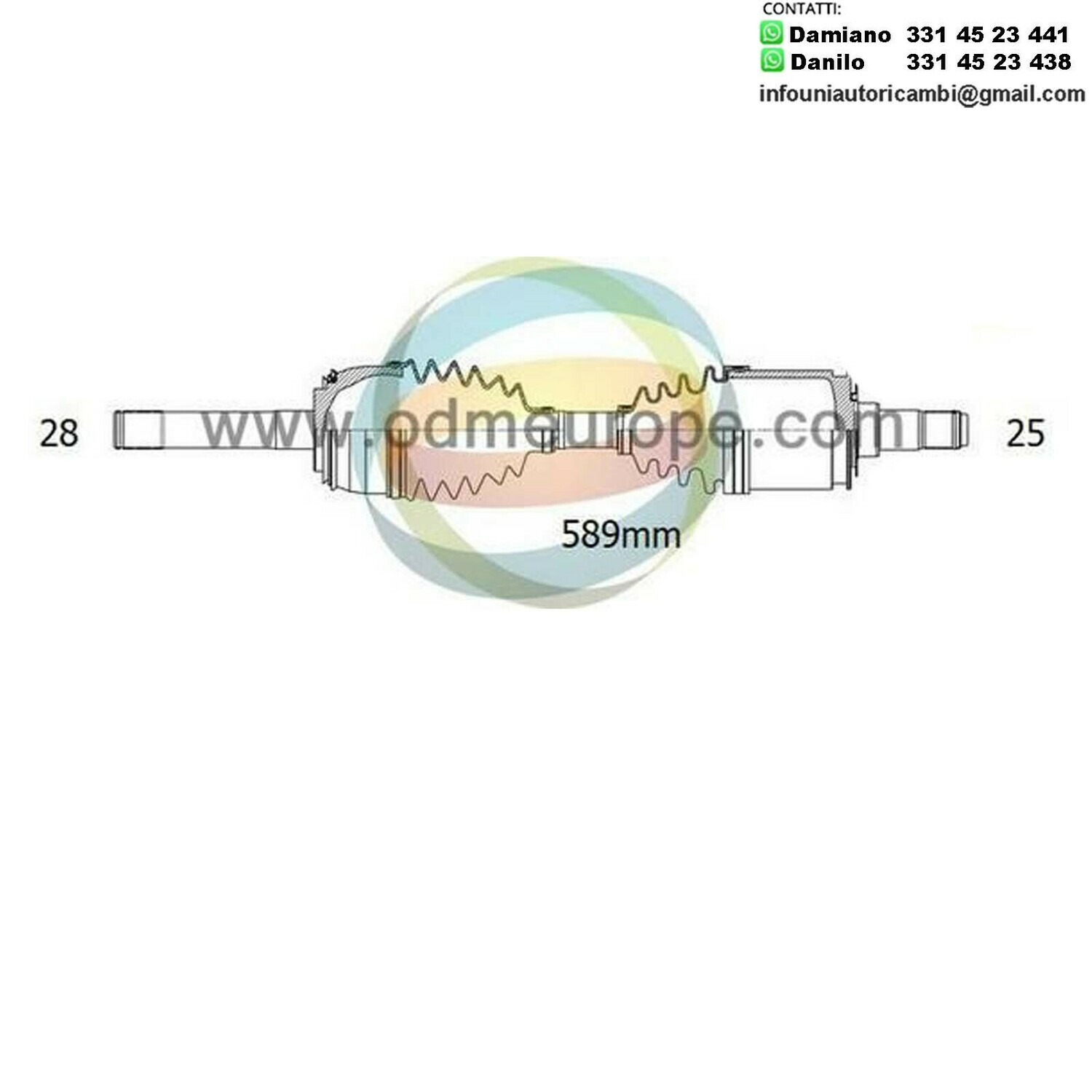 SEMIASSE/ALBERO MOTORE CAMBIO MANUALE / AUTOMATICO ANTERIORE SINISTRO Hyundai	Galloper II / Mitsubishi Galloper da 1998 a 2004