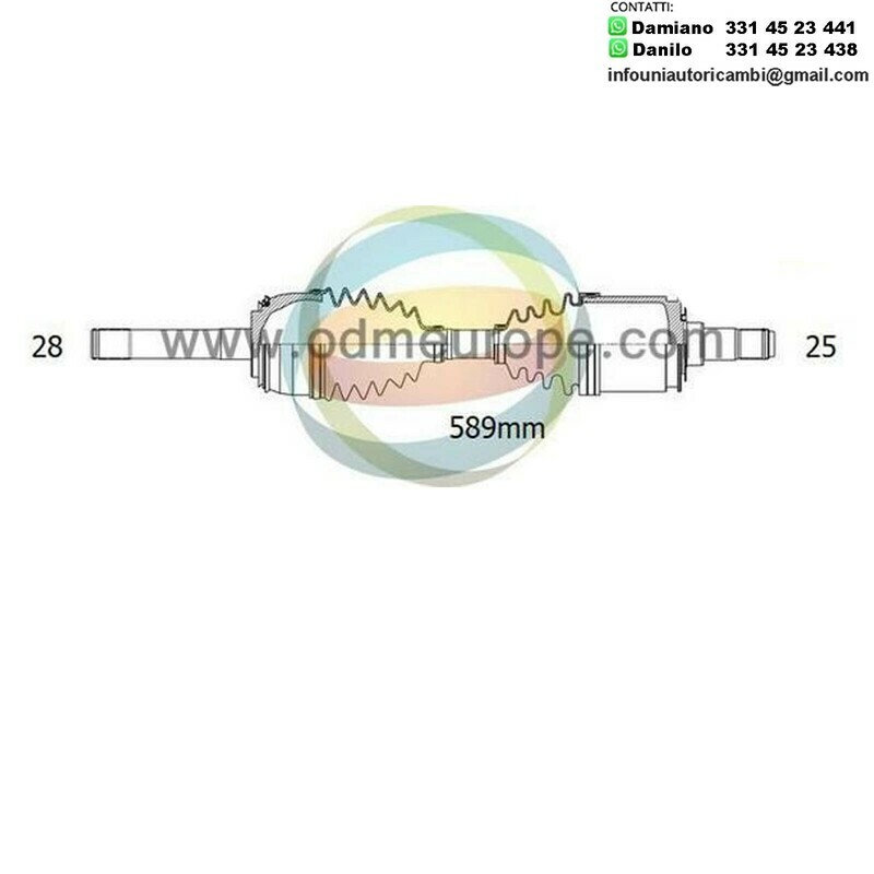 SEMIASSE/ALBERO MOTORE CAMBIO MANUALE / AUTOMATICO ANTERIORE SINISTRO Hyundai	Galloper II / Mitsubishi Galloper da 1998 a 2004