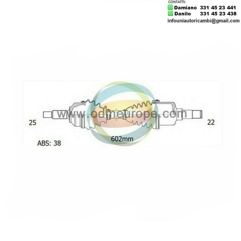 SEMIASSE/ALBERO MOTORE CAMBIO MANUALE ANTERIORE SINISTRO Hyundai Amica da 1998 a 2020 / Atos da 1998 a 2015 / Atos Prime da 2000 a 2020