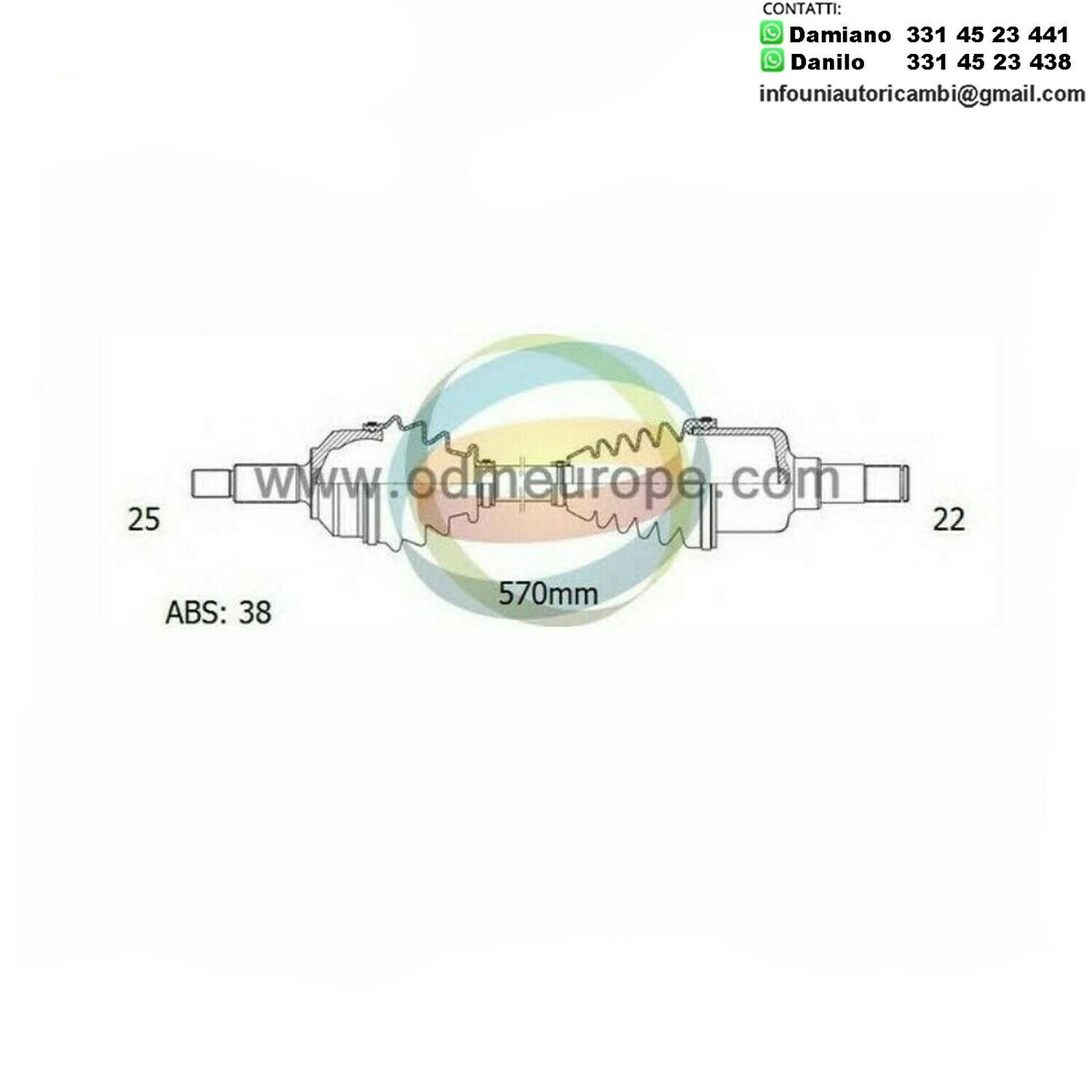 SEMIASSE/ALBERO MOTORE CAMBIO AUTOMATICO ANTERIORE SINISTRO Hyundai Amica da 1998 a 2020 / Atos da 1998 a 2015 / Atos Prime da 2000 a 2020