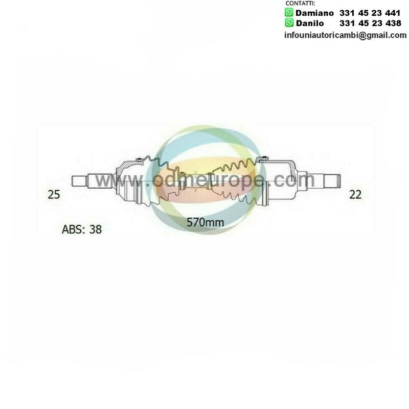 SEMIASSE/ALBERO MOTORE CAMBIO AUTOMATICO ANTERIORE SINISTRO Hyundai Amica da 1998 a 2020 / Atos da 1998 a 2015 / Atos Prime da 2000 a 2020