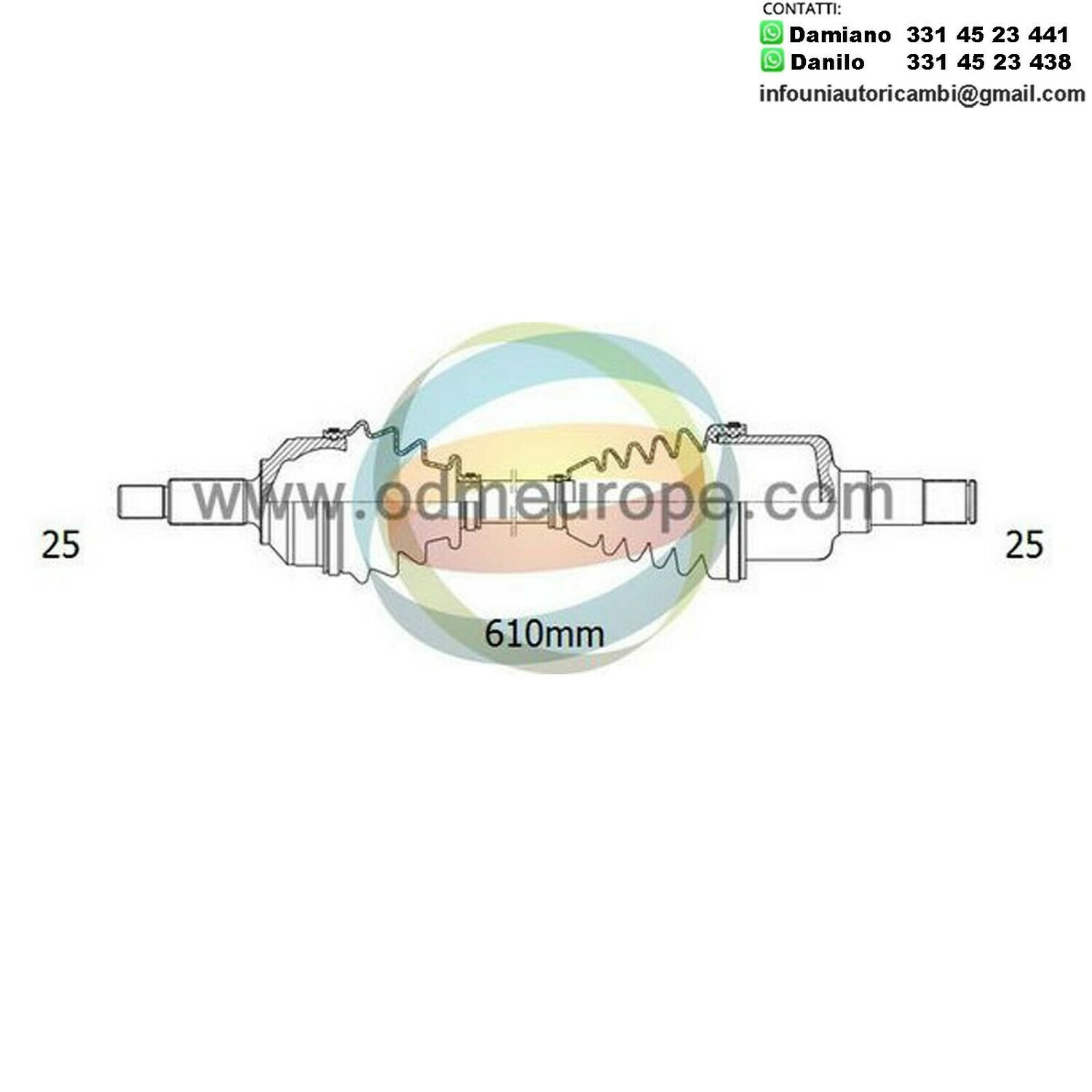 SEMIASSE/ALBERO MOTORE CAMBIO MANUALE / AUTOMATICO ANTERIORE DESTRO Mitsubishi	Eclipse da 1991 a 1996 / Galant 1987 a 1993 / Space Runner / RVR da 1996 a 2000