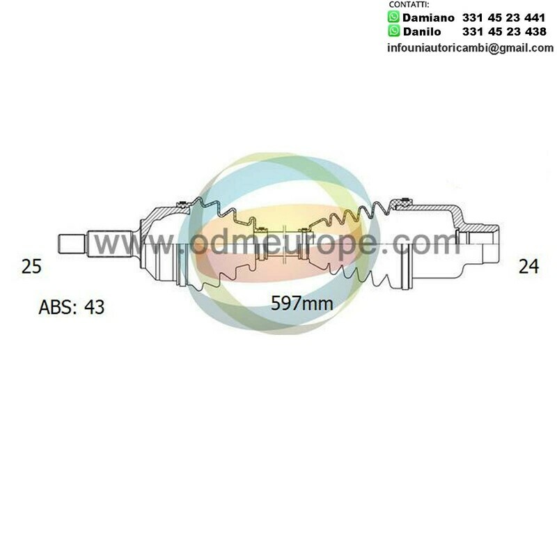 SEMIASSE/ALBERO MOTORE CAMBIO AUTOMATICO Chrysler Sebring / Dodge Stratus da 2001 a 2006