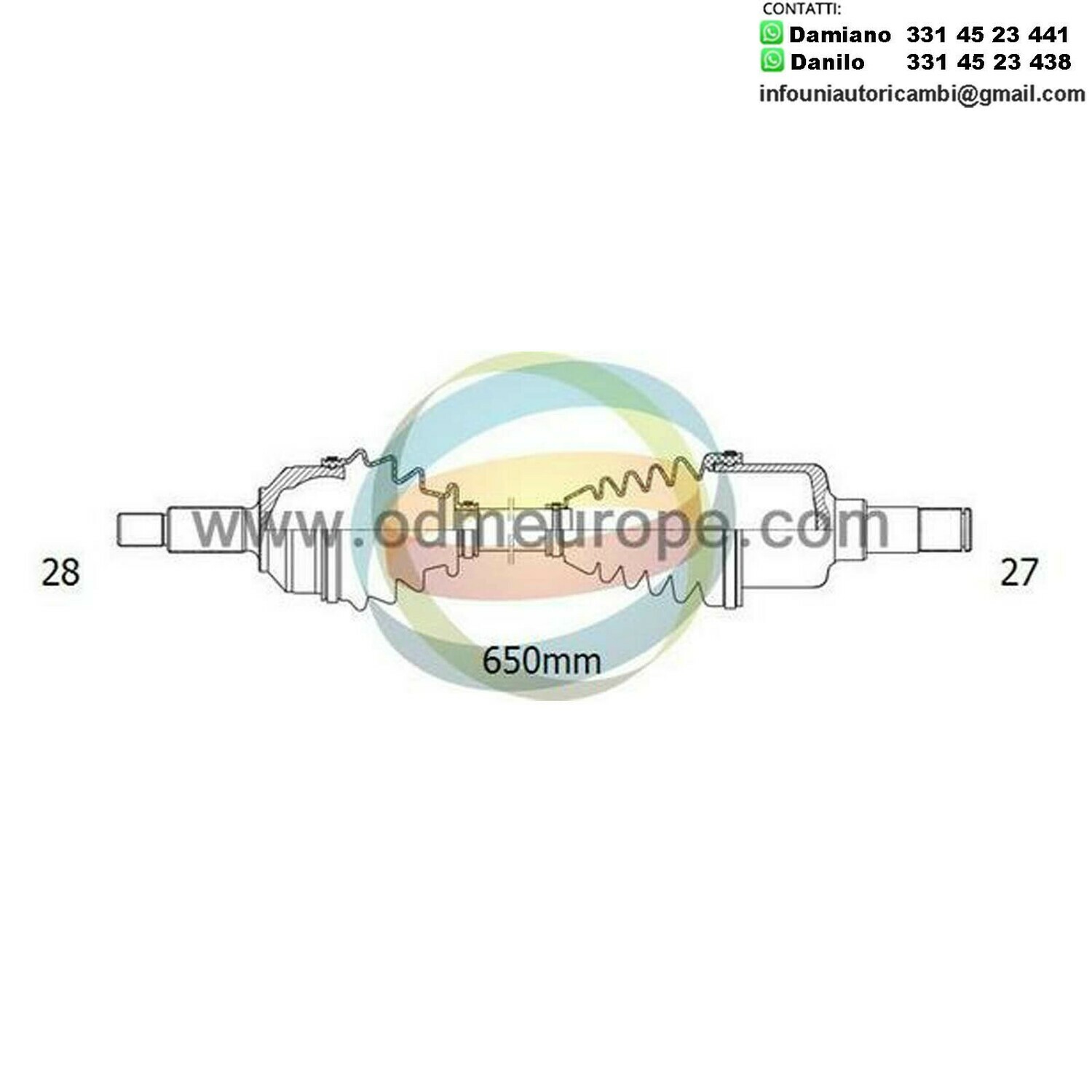 SEMIASSE/ALBERO MOTORE CAMBIO AUTOMATICO ANTERIORE SINISTRO Citroen C-Crosser da 2008 a 2020 / Mitsubishi Outlander II da 2007 a 2013 / Peugeot	4007 da 2007 a 2013
