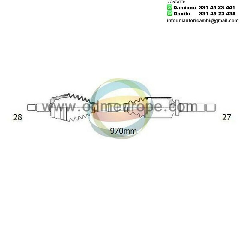 SEMIASSE/ALBERO MOTORE CAMBIO AUTOMATICO ANTERIORE DESTRO Citroen	C-Crosser da 2008 a 2020 / Mitsubishi Outlander II 2007 a 2013 / Peugeot 4007 da 2007 a 2013