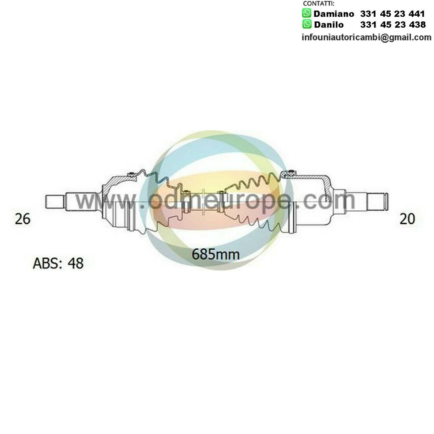 SEMIASSE/ALBERO MOTORE CAMBIO MANUALE / AUTOMATICO ANTERIORE SINISTRO Toyota	Camry [V2] da 1996 a 2002