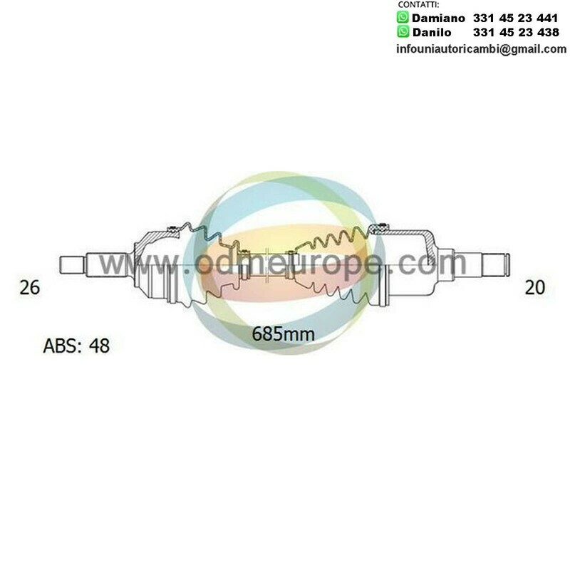 SEMIASSE/ALBERO MOTORE CAMBIO MANUALE / AUTOMATICO ANTERIORE SINISTRO Toyota	Camry [V2] da 1996 a 2002