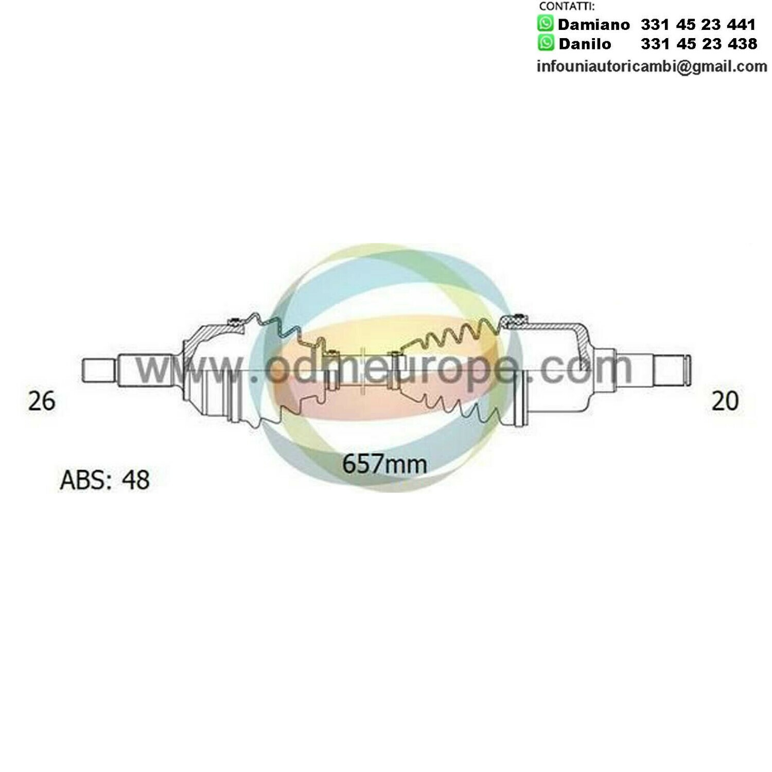 SEMIASSE/ALBERO MOTORE CAMBIO MANUALE / AUTOMATICO ANTERIORE SINISTRO Toyota	Prius da 2003 a 2009