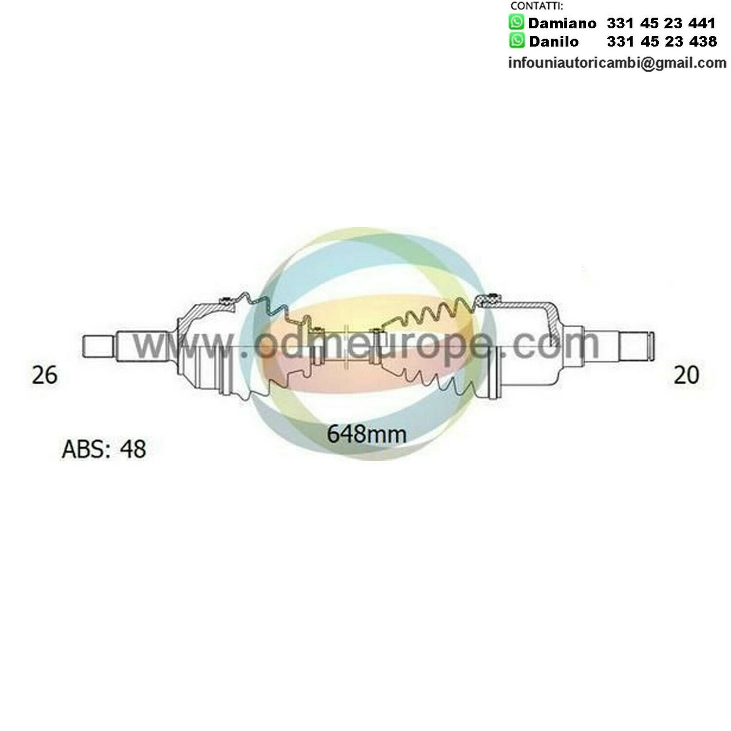 SEMIASSE/ALBERO MOTORE CAMBIO MANUALE / AUTOMATICO ANTERIORE SINISTRO Toyota	Avensis [T25] da 2003 a 2009 / Corolla [Verso] da 2004 a 2009