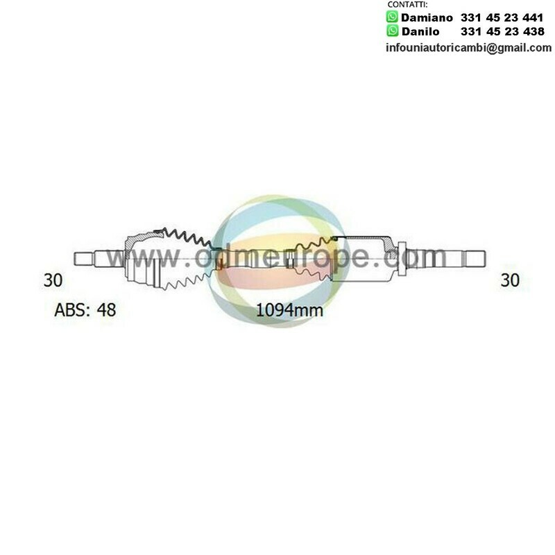 SEMIASSE/ALBERO MOTORE CAMBIO MANUALE ANTERIORE DESTRO LDV Maxus da 2005 a 2010