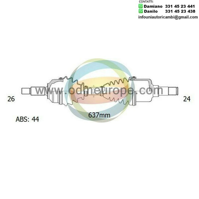 SEMIASSE/ALBERO MOTORE CAMBIO MANUALE / AUTOMATICO ANTERIORE SINISTRO Kia Mentor da 1994 a 1999 / Sephia da 1993 a 1999