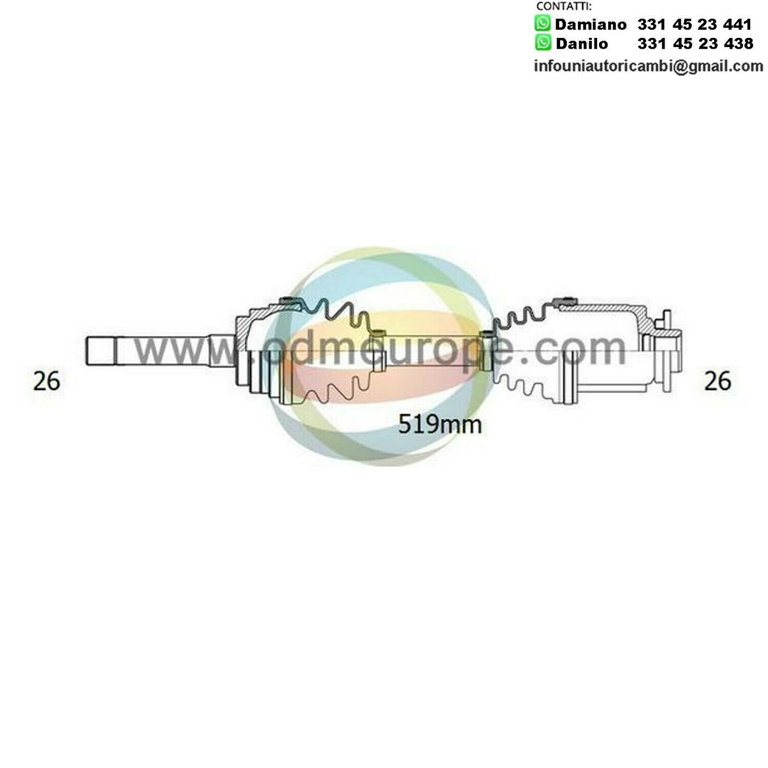 SEMIASSE/ALBERO MOTORE CAMBIO MANUALE / AUTOMATICO ANTERIORE SINISTRO Kia Sportage da 1994 a 2005