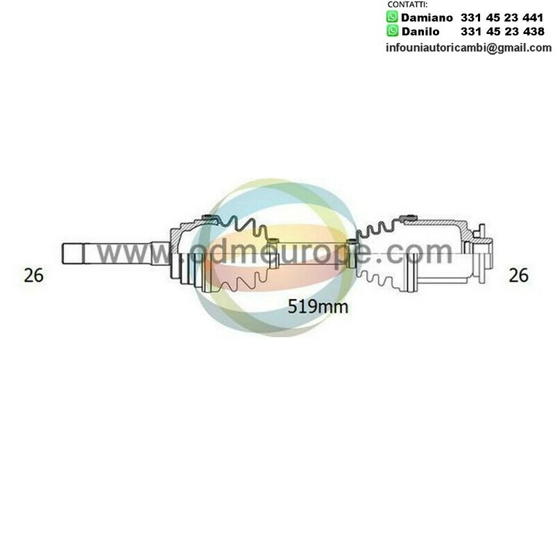 SEMIASSE/ALBERO MOTORE CAMBIO MANUALE / AUTOMATICO ANTERIORE SINISTRO Kia Sportage da 1994 a 2005