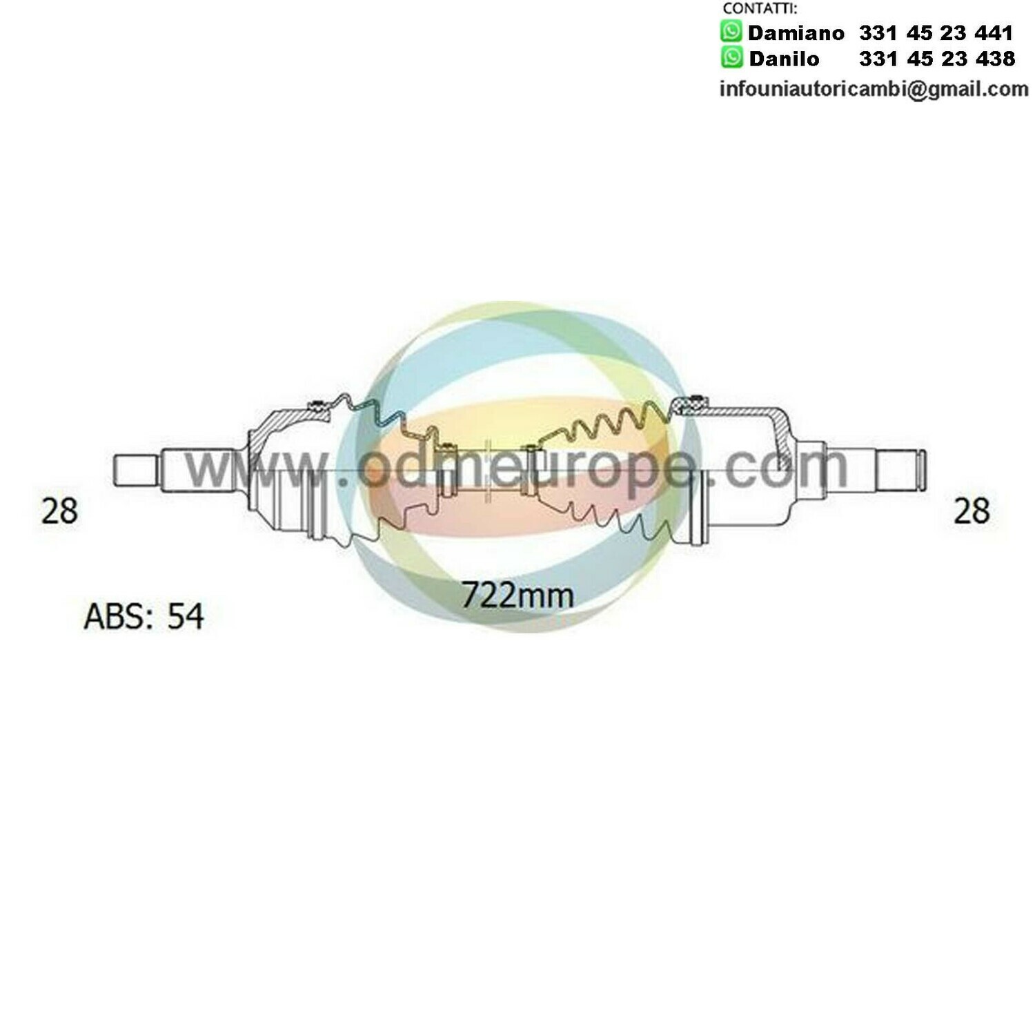 SEMIASSE/ALBERO MOTORE CAMBIO MANUALE / AUTOMATICO ANTERIORE SINISTRO Kia Carnival / Grand Carnival / Sedona I da 1999 a 2002 / Carnival / Grand Carnival / Sedona II da 2001 a 2006