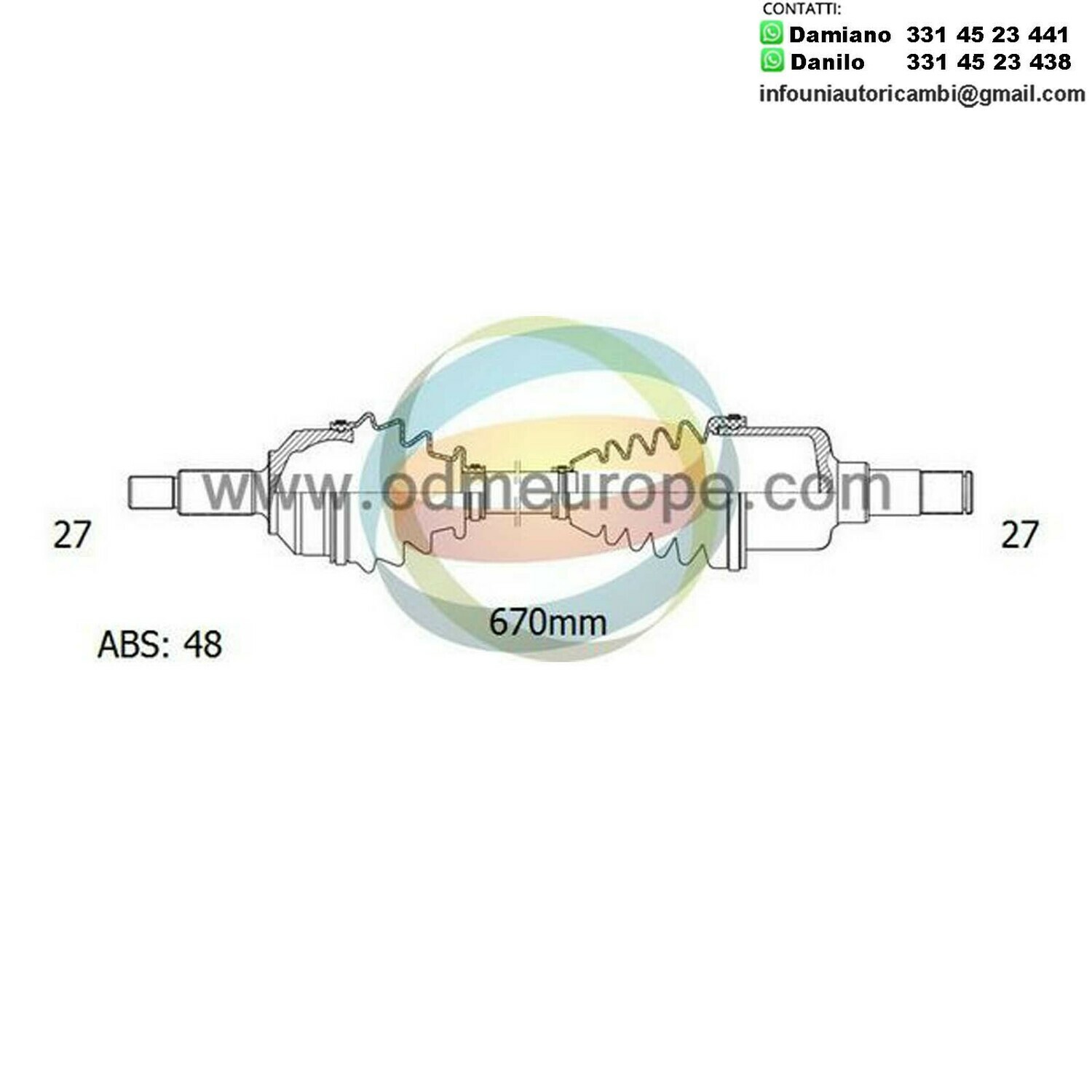 SEMIASSE/ALBERO MOTORE CAMBIO MANUALE / AUTOMATICO ANTERIORE SINISTRO Hyundai Tucson da 2004 a 2010 / Kia Sportage da 2004 a 2020