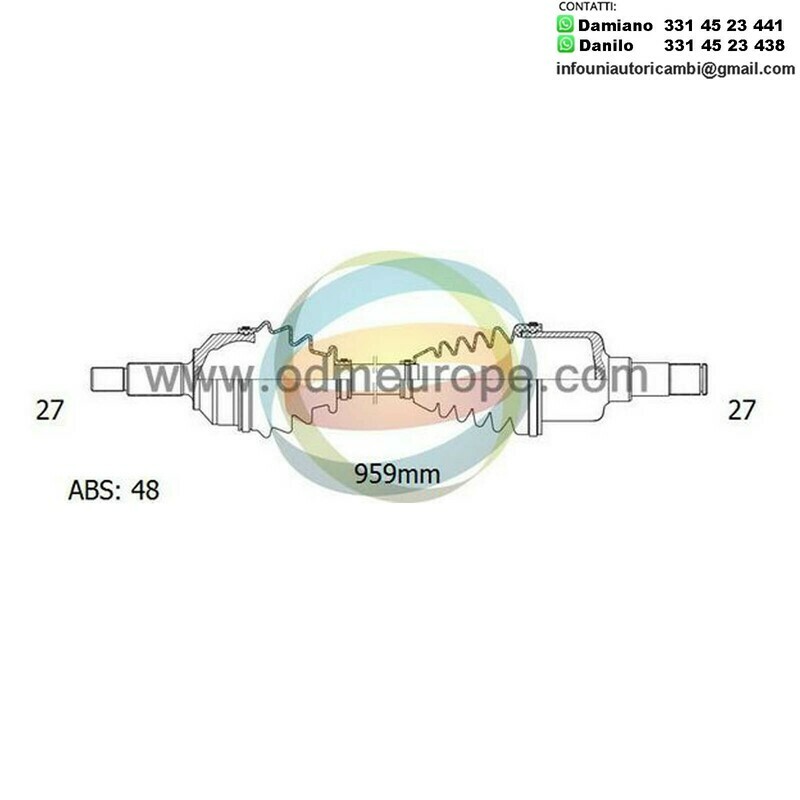 SEMIASSE/ALBERO MOTORE CAMBIO MANUALE / AUTOMATICO ANTERIORE DESTRO Hyundai	Tucson da 2004 a 2020 / Kia Carens III da 2006 a 2020 / Sportage	da 2004 a 2020
