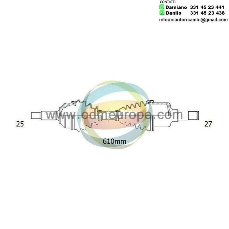 SEMIASSE/ALBERO MOTORE CAMBIO AUTOMATICO ANTERIORE SINISTRO Mercedes A Class (W169) da 2004 a 2012 / B Class (W245)	da 2005 a 2012