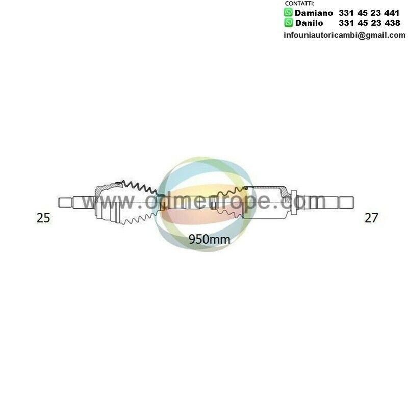 SEMIASSE/ALBERO MOTORE CAMBIO AUTOMATICO ANTERIORE DESTRO Mercedes A Class (W169) da 2004 a 2012 / B Class (W245) da 2005 a 2012