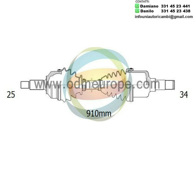 SEMIASSE/ALBERO MOTORE CAMBIO MANUALE / AUTOMATICO Mitsubishi Colt [Z3*A, Z2*A] da 2004 a 2012 / Smart Forfour da 2004 a 2006