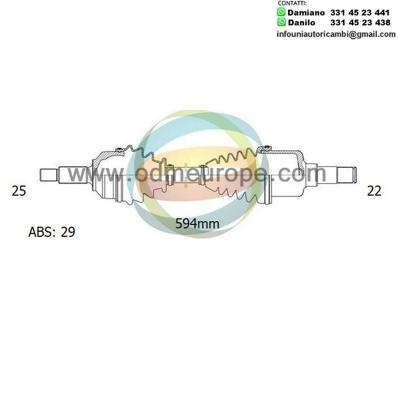 SEMIASSE/ALBERO MOTORE CAMBIO MANUALE ANTERIORE SINISTRO Citroen Berlingo da 1996 a 2012 / Xsara [Picasso] da 1999 a 2011 / Xsara da 1997 a 2006