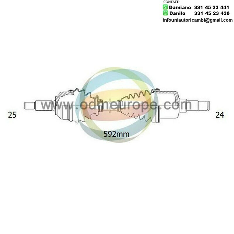 SEMIASSE/ALBERO MOTORE CAMBIO MANUALE ANTERIORE SINISTRO Citroen Berlingo da 1996 a 2012