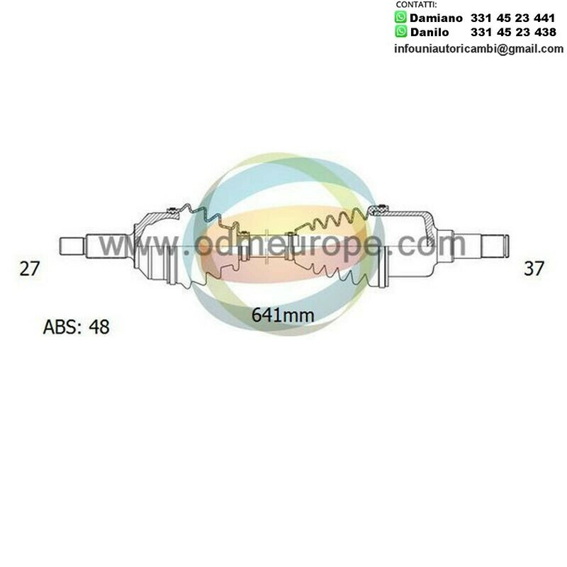 SEMIASSE/ALBERO MOTORE CAMBIO MANUALE / AUTOMATICO ANTERIORE SINISTRO Citroen	Jumpy / Dispatch da 1995 a 2007 / Evasion / Synergie da 1994 a 2003 / Fiat Scudo da 1996 a 2007